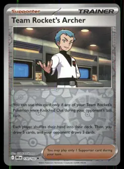 Pokemon TCG Trainer Team Rocket's Archer Uncommon Reverse Holo - Image 1