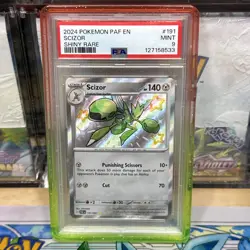 POKEMON 2024 Paldean Fates Shiny Rare SCIZOR #191 PSA 9 Mint RARE - Image 1