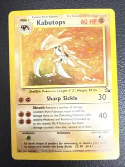 1999 Pokemon Kabutops 9/62 Fossil Holo - Image 1