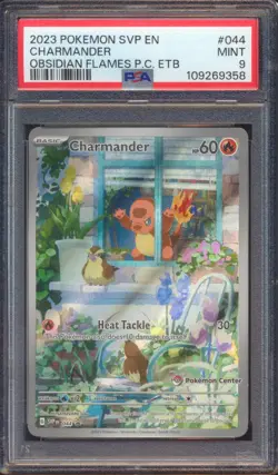 2023 POKEMON OBSIDIAN FLAMES CHARMANDER POKEMON CENTER ETB #044 PSA 9! - Image 1