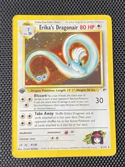 Erika's Dragonair 4/132 1st Edition Swirl Gym Heroes Holo Rare Pokemon TCG - Image 1