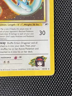 Erika's Dragonair 4/132 1st Edition Swirl Gym Heroes Holo Rare Pokemon TCG - Image 5