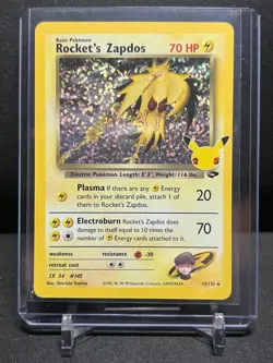 Rocket's Zapdos 15/132 Holo Pokemon 2022 Celebrations: Classic Collection NM - Image 1