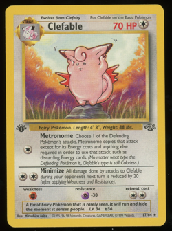 Pokemon 1999 1st Ed Jungle - Clefairy - Rare - #17 - Image 1