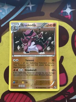 Pokemon Krookodile 65/114 - BW Black White Base - Reverse Holo Rare - Excellent - Image 1