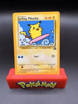 2001 WOTC POKEMON LEAGUE SURFING PIKACHU #28 BLACK STAR PROMO NM-c - Image 1