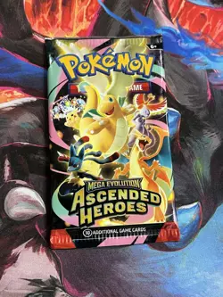 Pokemon Mega Evolution Ascended Heroes Dragonite Lucario Booster Pack 10 Cards - Image 1