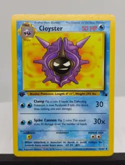 Cloyster Pokemon Fossil Set 1st Edition 32/62 NM card - FREE TRACKED SHIPPING - Image 1