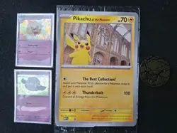 Pikachu at the Museum- Jumbo Pokemon Card + Cottonee + Whimsicott Holo MEP Promo - Image 1