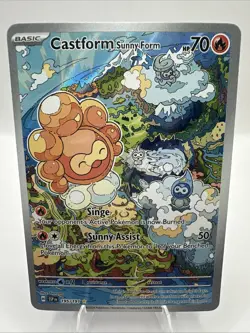 Castform Sunny Form 195/191 Illustration Rare Surging Sparks Pokemon Card - Image 2