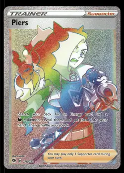 Pokemon Cards Piers 078/073 Champion's Path Rare Rainbow NM - Image 1
