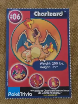 Charizard Pokemon Poketrivia MewTwo Movie Card Burger King Vintage - Image 1