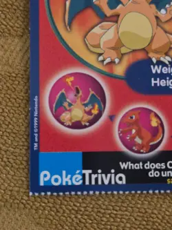 Charizard Pokemon Poketrivia MewTwo Movie Card Burger King Vintage - Image 3