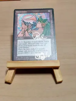 MTG Phil Foglio Signed "Conch Horn” Fallen Empires ( 2 autographs ) - Image 2