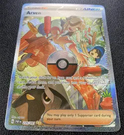 Pokemon: Arven Special Illustration Rare SIR Full Art Holo 235/091 Paldean Fates - Image 2