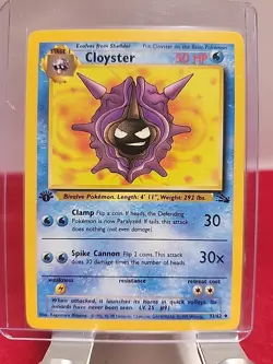 1st Edition Cloyster 32/62 Fossil Uncommon WOTC Pokemon Card NM EN FREE SHIP - Image 1