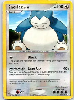 Pokemon TCG Snorlax Rare Diamond and Pearl 37/130 HP - Image 1