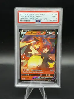 2021 Pokemon SWSH BSP Celebrations Collection #133 Lance's Charizard V PSA 9 - Image 1