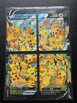 Pokemon Holofoil - Pikachu V-Union - Set of 4 / NM / English - Image 4