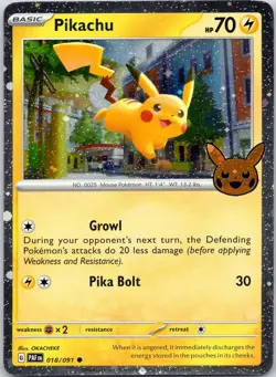Pikachu Trick-or-Trade 2024 Pokemon Near Mint COSMOS HOLO - Image 1