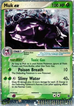 Heavily Played Muk-EX -EX - 96/97 - Rare Holo EX Pokemon Dragon - Image 1