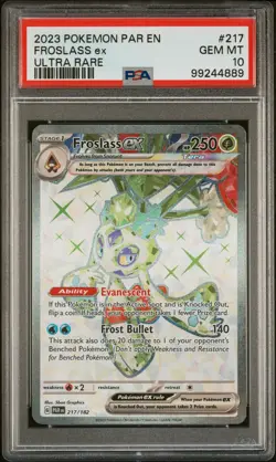 Pokemon Froslass ex Ultra Rare Paradox Rift 217/182 Gem Mint PSA 10 - Image 1