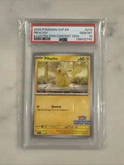 2025 Pokemon SVP EN Illustration Contest #214 Pikachu PSA 10 GEM MINT HTF RARE - Image 1