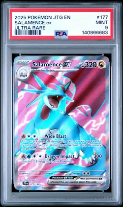 2025 POKEMON JTG EN-JOURNEY TOGETHER ULTRA RARE #177 SALAMENCE EX PSA 9 - Image 1