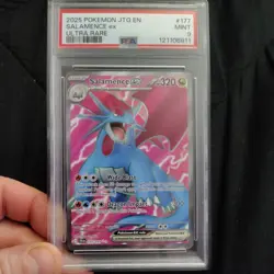 2025 POKEMON JTG EN-JOURNEY TOGETHER #177/159 SALAMENCE ex ULTRA RARE PSA 9 - Image 1