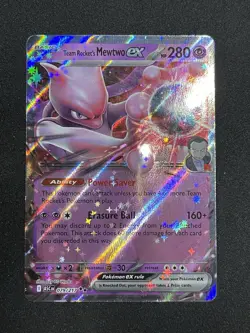 Pokemon Team Rocket's Mewtwo ex 079/217 ASC Holo Full Art Star 2026 - Image 2