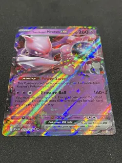 Pokemon Team Rocket's Mewtwo ex 079/217 ASC Holo Full Art Star 2026 - Image 3