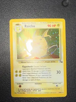 Pokemon TCG Raichu Fossil 14/62 Holo 1999-2000 Wizards Base - Pack Fresh - Image 1