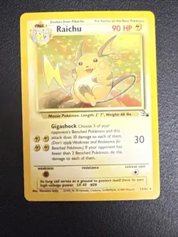 Pokemon TCG Raichu Fossil 14/62 Holo 1999-2000 Wizards Base - Pack Fresh - Image 2