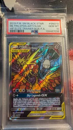 2019 Pokemon SM BSP Moltres Zapdos Articuno Gx #SM210 PSA 10 - Image 1