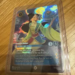 Disney Lorcana Fabled Mulan Considerate Diplomat Enchanted Foil #235/204 - Image 1