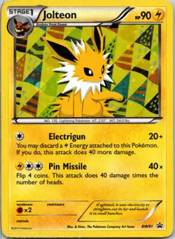 Jolteon BW91 Promo BW Black Star Promos Pokemon MP - Image 1