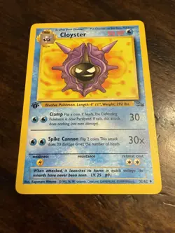 1st Edition Cloyster 32/62 Pokemon TCG WOTC Base Set Fossil Uncommon LP - Image 1