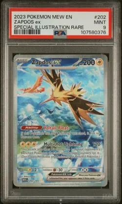 2023 POKEMON MEW EN-151 SPECIAL ILLUSTRATION RARE #202 ZAPDOS EX PSA 9 - Image 1