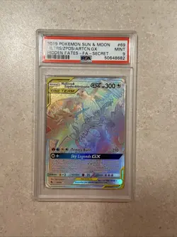 Pokemon TCG Moltres & Zapdos & Articuno GX 69/68 Hidden Fates PSA 9 Mint - Image 1