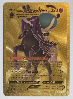 X 1 Shadow Rider Calyrex VMAX Full Art Gold Foil Fan Art Card Pokemon Card - Image 1