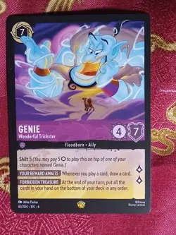 Genie Wonderful Trickster 61/204 Azurite Sea Disney's Lorcana TCg game card - Image 1