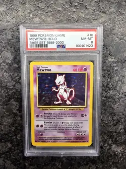 🟣 PSA 8 4th Print Mewtwo 10/102 Holo 🟣 1999-2000 Base Set Pokemon Card 🟣 - Image 1