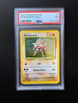 PSA 7 Hitmonchan Base Set Pokemon Card Holo 1999 WOTC - Image 1