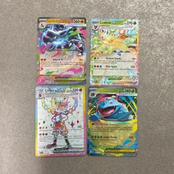 Pokemon Mega Charizard X, Leafeon, Cinderace, Mega Venusaur EX Holo Card Lot 4 - Image 1