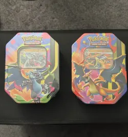 Pokemon TCG Mega Charizard X ex & Mega Charizard Y ex 2-Tin Set SEALED - Image 1