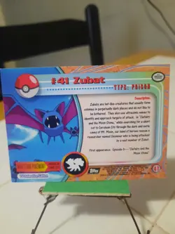 2000 Topps Pokemon TCG Zubat 41 Black Label TV Animation Edition Vintage NM - Image 2