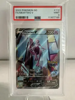 Pokemon TCG Mewtwo V 072/078 Pokemon GO Alt Art PSA 9 - Image 1