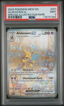 2023 POKEMON MEW EN-151 SPECIAL ILLUSTRATION RARE #201 ALAKAZAM EX PSA 9 - Image 1