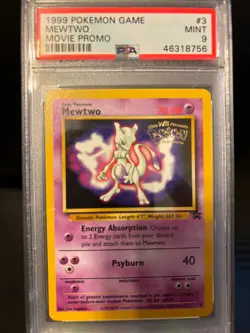 Mewtwo Pokemon 1st Movie Black Star Promo #3 PSA 9 - Image 1