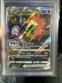 2022 POKEMON SWSH BLACK STAR PROMO UPC #262 FULL ART CHARIZARD VSTAR MINT PSA 9 - Image 3